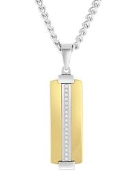 Robert Alton - Diamond Accent Stainless Steel Finish Small Dog Tag Pendant - Lyst