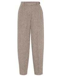 Brunello Cucinelli - Light Linen Tapered Trousers, Brand Size 42 (Us - Lyst