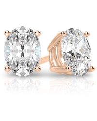 Tresorra - 14K Rose Oval Cut Earth Mined Diamond Stud Earrings - Lyst