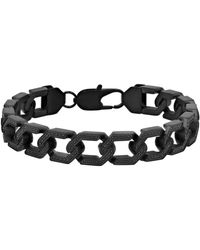 Robert Alton - 1.5Ctw Diamond Stainless Steel With Finish Bracelet - Lyst