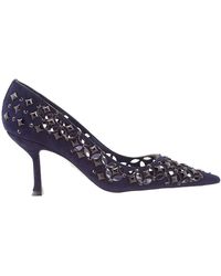 Rene Caovilla - Rene Caovilla Trifora Crystal Suede Pumps - Lyst