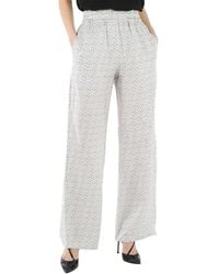 Burberry - Seighford Monogram Print Silk-Twill Wide-Leg Trousers, Brand Size 10 (Us - Lyst