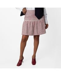 Ferragamo - Patterned Cotton-Blend Flounce Skirt, Brand Size 44 Us - Lyst