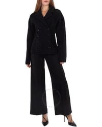 Burberry - Ladies Jaylie Asian Fit Wool Wide Leg Pants With Slits, Brand Size 2 (Us - Lyst