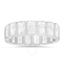Kylie Harper - Sterling Bezel-Set Emerald-Cut Cz Eternity Band Ring - Lyst