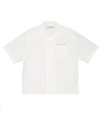 Marni - Logo-Print Cotton Poplin Bowling Shirt - Lyst