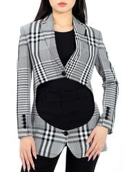 Burberry - Ladies Check Single-Breasted Technical Blazer, Brand Size 2 (Us - Lyst