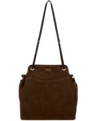 Prada - Brow Suede Medium Carry Bucket Bag - Lyst