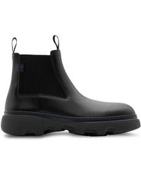Burberry - Round Toe Creeper Leather Boots, Brand Size 40 Us - Lyst