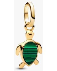 PANDORA - 14K-Plated Turtle Mini Dangle Charm - Lyst