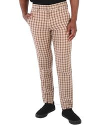 Burberry - Soft Fawn Gingham Wool Tailored Trousers - Lyst