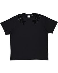 Burberry - Embellished Crystal Oak Leaf Crest Cotton T-Shirt, Size X-Small (Youth - Lyst