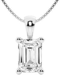 Brilliant Diamond - 1 Carat Emerald Lab Grown Diamond Solitaire Pendant - Lyst