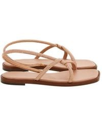 Ferragamo - Floriane Knotted Strap Flat Sandals - Lyst