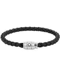 Montblanc - Woven Leather Bracelet - Lyst