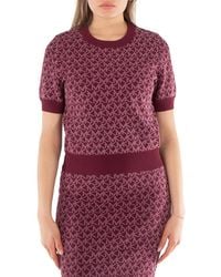 Michael Kors - Logo Jacquard Short Sleeve Sweater - Lyst