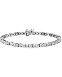 Haus of Brilliance - 925 Sterling 1.0 Cttw Miracle-Set Diamond Round Faceted Bezel Tennis Bracelet (I-J Color, I3 Clarity) - Lyst