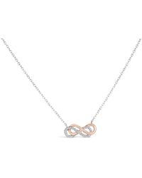 Haus of Brilliance - 14K Rose Plated Sterling Diamond Accent Double Infinity Pendant Necklace - Lyst