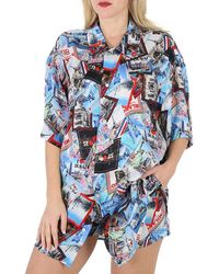 Balenciaga - Ladies Mix Postcard All-Over Print Minimal Shirt, Brand Size 34 (Us - Lyst
