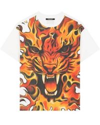 Roberto Cavalli - Tiger Graphic Cotton T-Shirt - Lyst