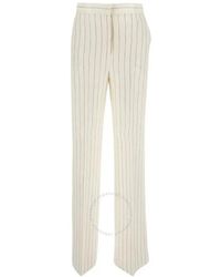 Max Mara - Pinstriped Linen Trousers, Brand Size 40 (Us - Lyst