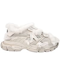 Balenciaga - Faux-Fur Track Sandals - Lyst