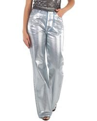 Rabanne - Ladies Straight Leg Metallic Denim Jeans, Waist - Lyst