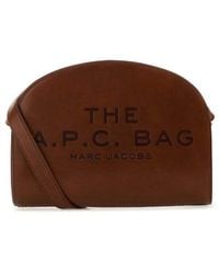 A.P.C. - Leather X Marc Jacobs Demi Lune Crossbody Bag Hazelnut Borse A Tracolla - Lyst