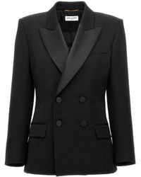 Saint Laurent - Double-Breasted Tuxedo Jacket, Brand Size 38 (Us - Lyst