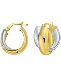 Tresorra - 14K & Interlocking Trinity Hoop Earrings - Lyst