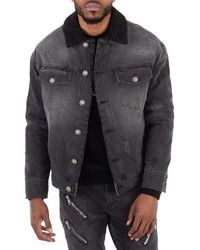 Balmain - Shearling-Lining Denim Jacket, Brand Size 46 (Us - Lyst