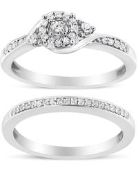 Haus of Brilliance - 925 Sterling 1/4 Cttw Diamond Halo And Swirl Engagement Ring And Wedding Band Set (I-J, I3) - Lyst