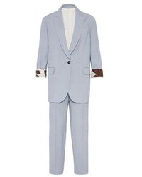 Brunello Cucinelli - Powder Linen Viscose Suit Trousers, Brand Size 40 (Us - Lyst