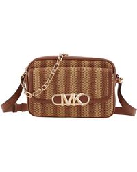 Michael Kors - Medium Striped Straw And Leather Parker Bag - Lyst