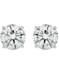 Brilliant Diamond - 3.50 Carat Round Lab Grown Diamond Stud Earrings - Lyst
