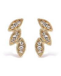 Haus of Brilliance - 10K 1/10 Cttw Diamond Triple Leaf Stud Earring (H-I Color, I1-I2 Clarity) - Lyst