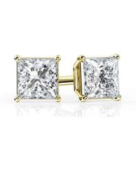 Brilliant Diamond - 1/3 Carat Princess Cut Lab Grown Diamond Stud Earrings - Lyst