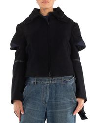 Yohji Yamamoto - Backside Lace-Up Asymmetric Jacket, Brand Size 1 - Lyst