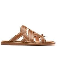 Bally - Glada Leather Flat Sandals, Brand Size 36 Us - Lyst