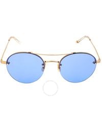 Garrett Leight - Beaumont Blue Magic Round Sunglasses 4041 G-cr/bm 53 - Lyst