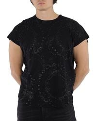 Saint Laurent - Cotton Short Sleeve T-Shirt With Galaxy Detail - Lyst