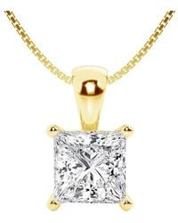 Brilliant Diamond - 3 Carat Princess Lab Grown Diamond Solitaire Pendant - Lyst