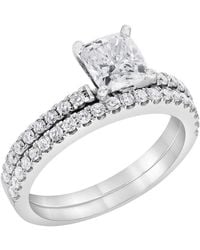 Brilliant Diamond - 1.50 Carat 14K Round Cut Lab Grown Diamond Bridal Ring Set For - Color/Clarity-H/Vs - Lyst