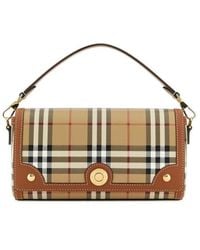 Burberry - Printed Canvas And Leather Note Handbag - Lyst