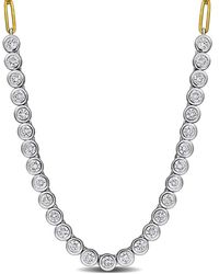Created Forever - 2 5/8Ct Tw Lab-Grown Diamond Tennis Oval Link Chain Necklace - Lyst