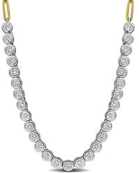 Created Forever - 2 5/8Ct Tw Lab-Grown Diamond Tennis Oval Link Chain Necklace - Lyst