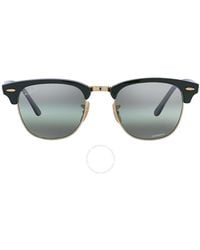 Ray-Ban - Clubmaster Chromance Polarized Silver/green Sunglasses Rb3016 1368g4 49 - Lyst