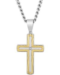 Robert Alton - Diamond Accent Stainless Steel With Cross Pendant - Lyst