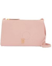 Burberry - Tb Grain Leather Mini Shoulder Bag - Lyst