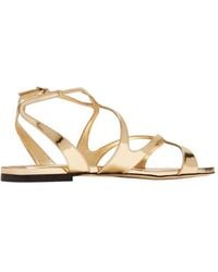 Jimmy Choo - Ayla Flat Leather Sandals - Lyst